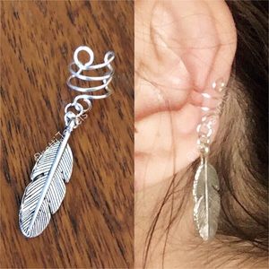 New Feather Ear Cuff Earring Clip On Single